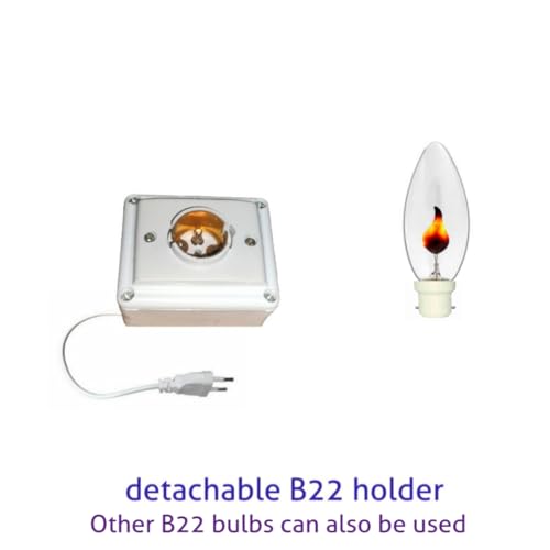 Image of doctorspare Electric FlameBulb, Jyotibulb for Mandir /Temple, Art Cafe Resturant Decoration with Stand, Non-LED FlickerBulb (B22 base) (Electric FlameBulb with Stand)