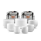 Ryan Dvan 432Hz 7-12 Inch 7 Chakra Crystal Singing Bowl Set Frosted Quartz Crystal Sound Therapy Kit with Suede Mallets 2 Travel Cases O-Ring Tool for Yoga Meditation Energy Balancing Reiki Healing