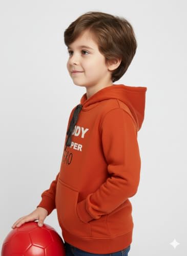 Image of Mack Jonney Boys' inchAwesome inch Printed Fleece Hoodie - Warm Winter Sweatshirt with Kangaroo Pocket -M5452