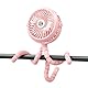 Winique Kinderwagen Ventilator Leise Handventilator mit 3 Geschwindigkeiten / 360° drehbar/LED-Lichts, persönlicher USB Tischventilator für Auto Kinderwagen Fahrrad Camping BBQ Fitnessstudio-Pink