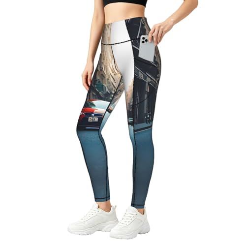 Legging rouge imprimé pour sport et usage quotidien vêtement doux femme