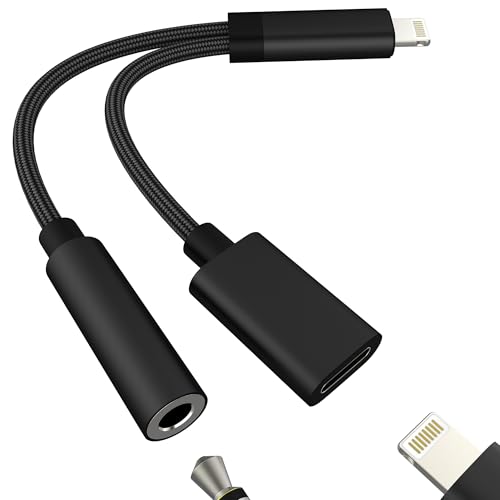 Adaptador Lightning a Jack de 3,5 mm para Auriculares AUX para Apple Cable de Audio para iPhone 14 13 12 Pro MAX Conector convertidor de Coche Cable Auxiliar de Carga Conector para Auriculares para