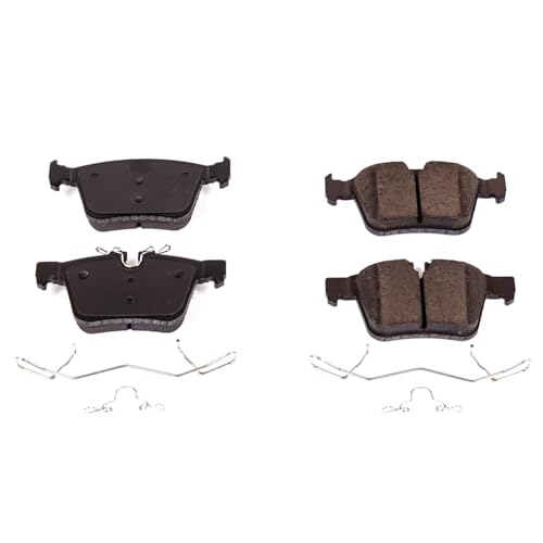 Image of PowerStop Rear Brake Pads for Jaguar E-Pace 2018-19 |F-Pace 2017-20 |XE 2016-20 |XF 2016-24 |Land Rover Discovery Sport 2015-25 - Z17 Ceramic Brake Pads with Installation Hardware, 17-1821