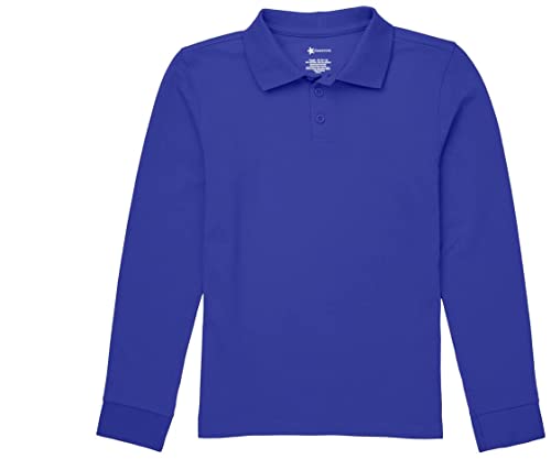 Image of Classroom Uniforms Long Sleeve Pique Polo T-Shirt for Men and Women CR835X, L, SS Royal