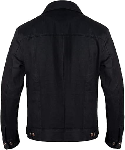 Image of Men's TV Series Old West Style Cotton Jacket : Stylish Black Cowboy Jacket : Western Style Cowboy Jacket With Logo