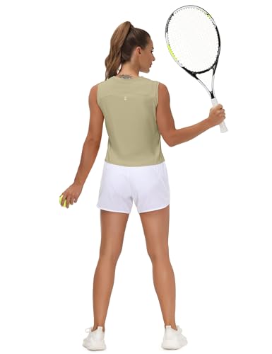 Image of THE GYM PEOPLE Women's Workout Tops in Ice Silk Quick Dry Sleeveless