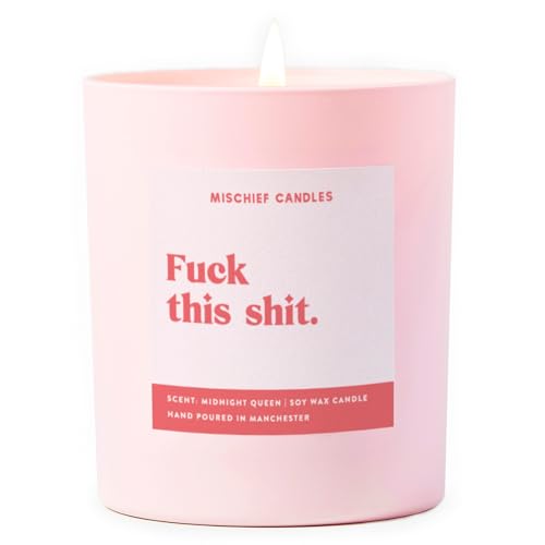 Image of Funny Friendship Gift for Her Friend Gifts Scented Soy Wax Pink Candle (F*** This S***)