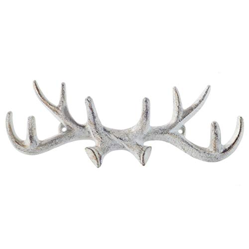 Comfify Hierro Fundido Ciervo Decorativo Ganchos de Pared | Perchero de Pared, Ganchos Perchero a | para Sombreros, Llaves y más | Acabado rústico | con Tornillos y Anclajes