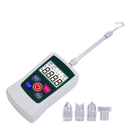 NiuLumea Medidor de fuerza digital 500N, prueba precisa de tensión y compresión con medición de varias unidades (N, kg, lb, para oz)