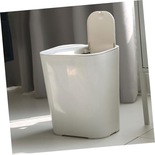 Caneca de basura rectangular doble compartimento blanca miniatura 2
