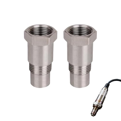 Rallonge de Sensor de Oxígeno M18 x 1,5, 2 Piezas en Acero Inoxidable, Adaptadores para Sonda Lambda, para Optimizar el Rendimiento de Combustible y Compatible con la Mayoría de Vehículos