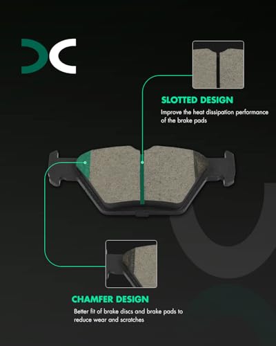 Image of SCITOO D2170 D1808 Front Rear Ceramic Brake Pad Sets For Subaru For Ascent | 2019 2020 2021 2022;8pcs Brake Pads;w /Hardware