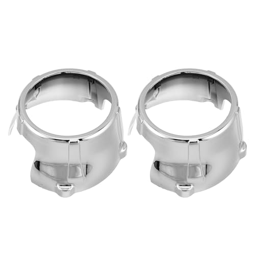 TOPBATHY Lot de 2 Protections D'objectif Argentées pour Lentilles de Phares LED Universelles 2,5/3 Pouces, Garniture de Boîtier Résistante aux Intempéries...