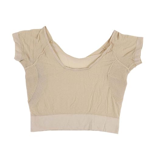 Healeved Sweat-Absorbent Vest with Underarm Sweat Pads Comfortable Washable Protector for Women for Summer Sports and Daily Wear Quick-Dry Breathable All Khaki
