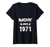 Photo Gallery donna rockin since 1971 regali per compleanno 51 anni hard rock maglietta con collo a v Photo Gallery donna rockin since 1971 regali per compleanno 51 anni hard rock maglietta con collo a v