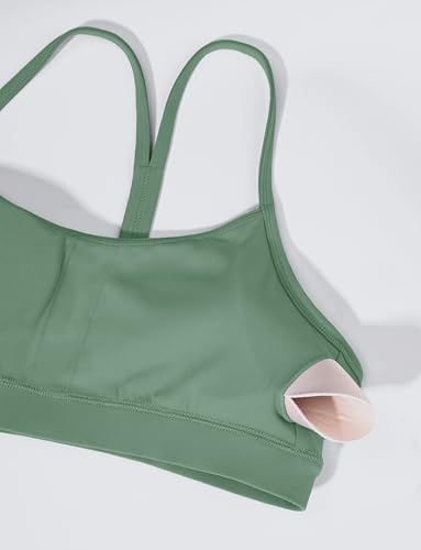 Image of BAYDI Clouduxi Y Back Sports Bra for Women - Padded Racerback Spaghetti Strap Low Impact Workout Yoga Bra, A-C Cups