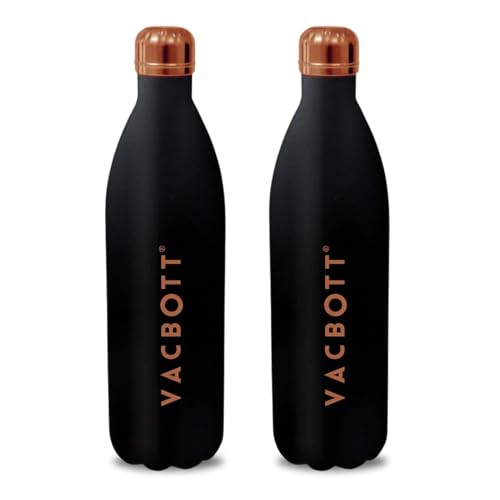 Image of Clay Craft Vacbott Stark Velvet Double Walled|18 Hours Hot and 24 Hours| Cold Water Bottle Vacuum Insulated Flask Bottle 1000 ml|2 Piece, Steel Water Bottles for School, Office, Home, Gym, Leakproof