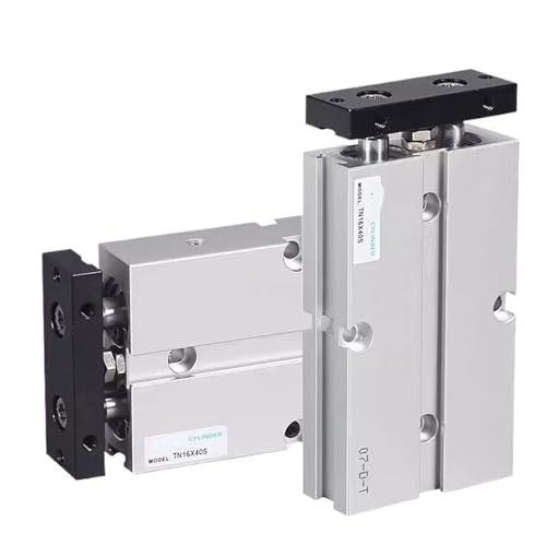Cylindre pneumatique TN25 double tige alu 80mm pour automatisme