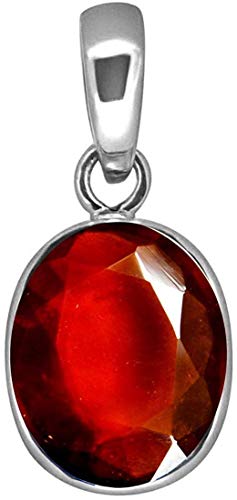 Pendentif grenat naturel Gomed 4,25 Ratti en argent sterling pour femme et homme
