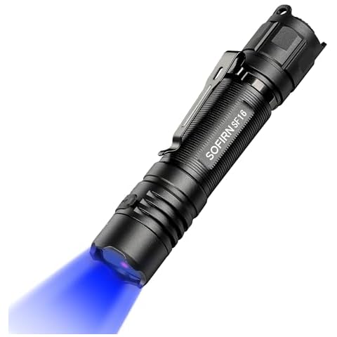 365nm UV Flashlight Black Light, Sofirn SF16 Rechargeable Powerful LED Blacklight Flashlight for Detecting Pet Dog Urine, Unveil Invisible Stains, High Definition Pure Ultraviolet（Battery Included） Cover