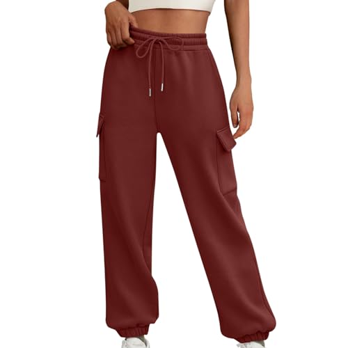 Ladies Cargo Pants Sweat Pants for Women Ruched Flare Wide Leg Summer Fall 2025 Trendy