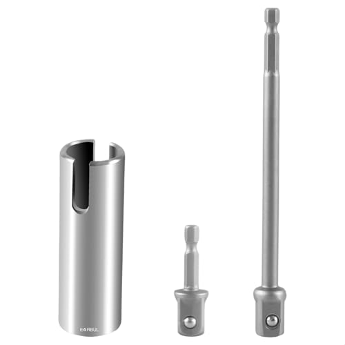 Adaptateur de perceuse pour cric ciseau EVRBUL en acier inoxydable avec 2 douilles pour remorque