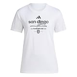 adidas Womens San Diego FC Pre-Game Short Sleeve Soccer T-Shirt,White/Mls-Sdi-3pp,Medium