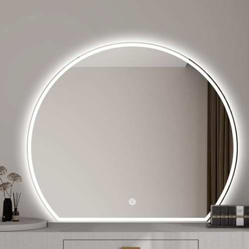 Lighted Makeup Vanity Mirror Wall Mounted, Irregular Bathroo