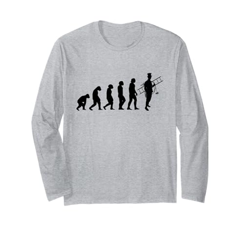 Schornsteinfeger Zubehör Geschenke Shirts - Schornsteinfeger mit Dachleiter Kehrbesen Schornsteinfeger Langarmshirt