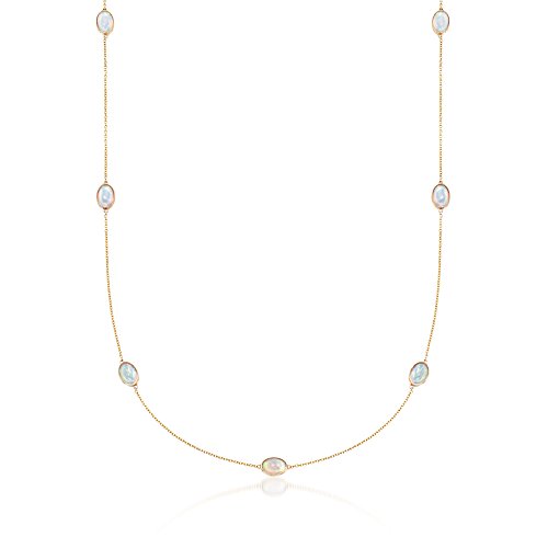 Ross-Simons Oval Ethiopian Opal Station Necklace in 14kt Yellow Gold. 18 inches