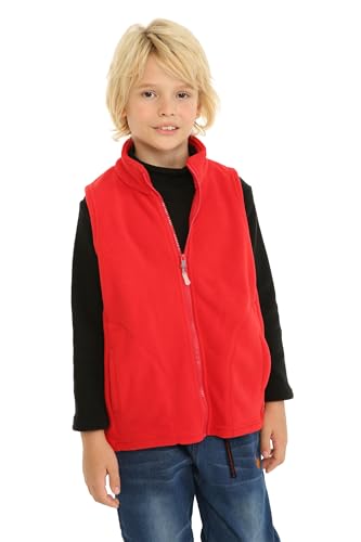 Image of Mud Kingdom Boys Girls Polar Fleece Vest Jacket Ligntweight Plain Vest Full Zipper Sleeveless