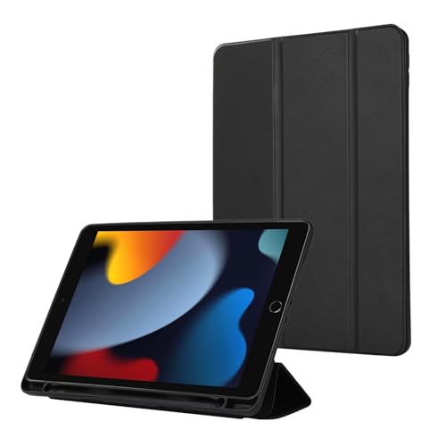 Housse de protection pour tablette iPad 10,2 pouces avec coque en TPU souple et noir