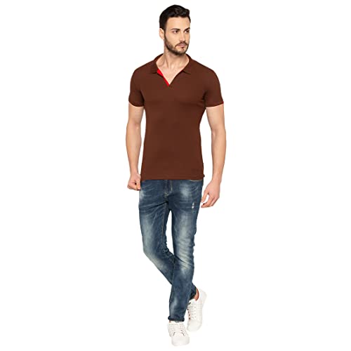 Image of Status Quo Men's Polo T-Shirt | Rich Cotton Blend | Slim Fit | All Day Comfort | Contrast Inner Placket | Polo Collar