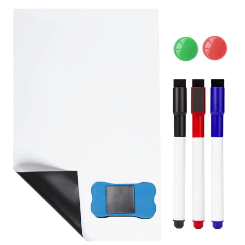 A4 Tableau Blanc Magnetique Frigo Tableau Blanc Mémo Aimanté 7pcs SET Tableau Magnetique Refrigerateur Ardoise pour Note,Planning,Message
