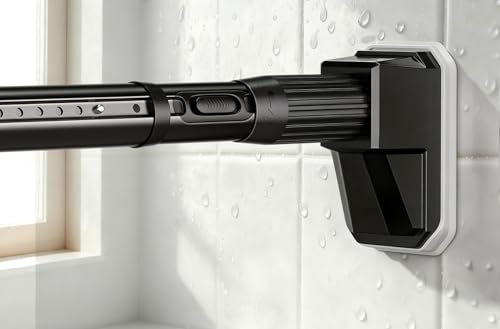 Image of FADOTY Tension Curtain Rod No Drilling, 41-122 Inch Heavy Duty Shower Rod