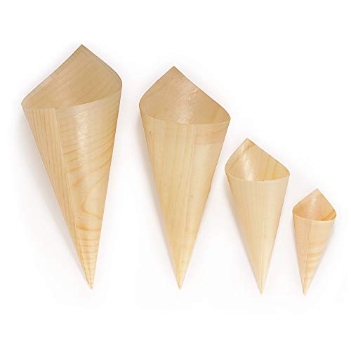 BambooMN - Disposable Food and Appetizer Wood Cones - 5" x 2" - 300 Pieces by BambooMN - Image 9