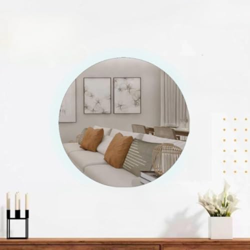 Espelho Redondo com Led Grande Para Maquiagem Banheiro(Quente,60cm)