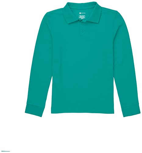 Classroom School Uniforms Big Kid Long Sleeve Pique Polo CR835Y, XS, Teal