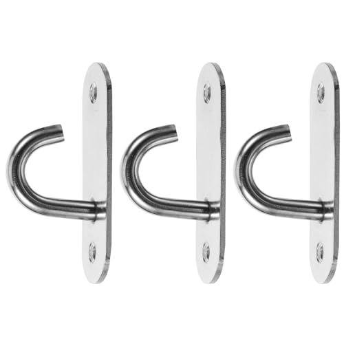 Abaodam Crochet Mural en Acier Inoxydable pour Ancrages de Bandes de Résistance, Installation Facile, Usage Solide, pour Fixation sur Plafond ou Arbres, 1 Set Argenté