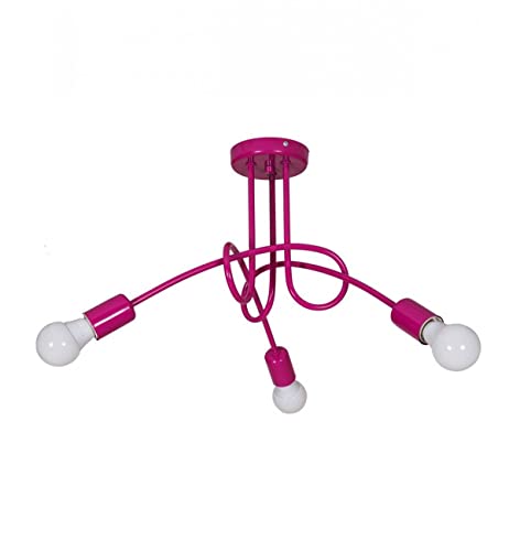Light-Home Suspension Luminaire Lustre Industriel Edison - Moderne Lustre pour Chambre Salon et Cuisine - en Metal - Violet