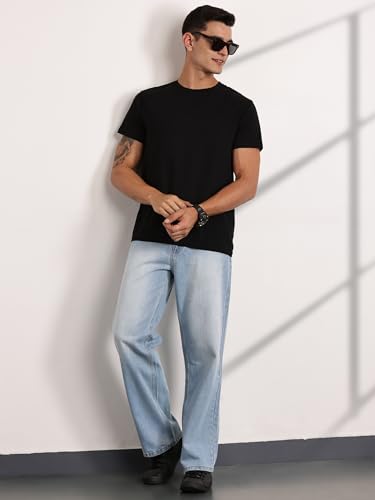 Image of Thomas Scott Men's | Relaxed Fit | Mild Wash | Wide Leg | Baggy fit | Casual | Jeans for Men (TSJ308 LightBlue 36)