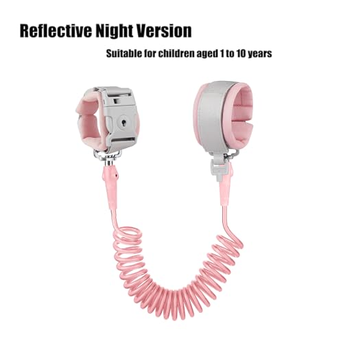 PandaEar Anti Lost Wrist Link, Toddler Harness Walking Leash Safety Child Wristband Leashes for Babies Kids -Pink