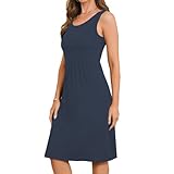 Bearsland Women's Sleeveless Maternity Dress Nursing Breastfeeding Dresses with Pockets