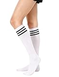 DOREMIYA Women's stripe tube socks anti-slip and moisture-wicking suitable for both men and women students football spring summer sports college style Ins trendy fashion dopamine white and black