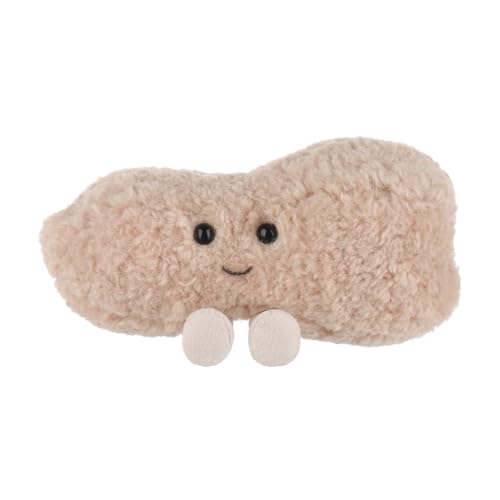 Apricot Lamb Erdnuss Essen Plüschtiere für Kinder, weiche niedliche Kuscheltier für Baby Mädchen und Jungen, Flauschige Erdnuss Essen Braun 17 cm
