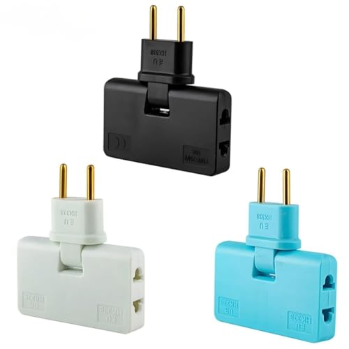 Image of Revin Enterprise 3 in 1 Adapter Plug | 180 Degree Rotatable Wireless Mini Slim Outlet Adapter | Multi Foldable EU US Converter | 2 Pin Rotate Plug for Charging Multiple Devices (Multicolor Pack of 1)