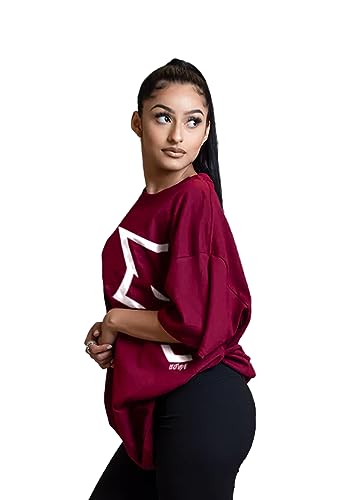 Image of LEOTUDE Cottonblend Oversized Half Sleeve Colorful Printed Combo T-Shirts for Women (Pack of 2)