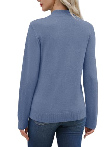 WIHOLL Womens Sweaters Tops Long Sleeve Winter Clothing Fall Clothes Blue L - image 4