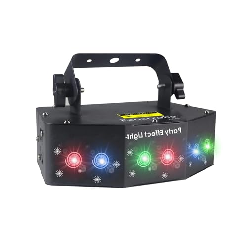 Image of Disco Party Lights,Dj Laser Lights RGB Sound Activated,Master-Slave Scan Light Projector by DMX512 Ctrol,Indoor Dance Pattern Stage - for Birthday Light Shows Clubs Bars (6 Hole)