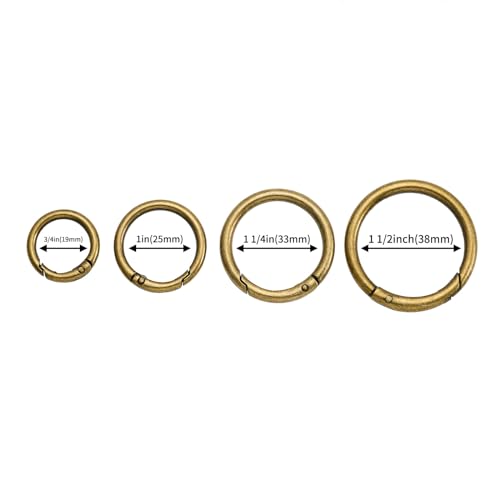 Image of DEVPSISR 15pcs Trigger Spring O Rings Round,Metal Keychain Ring Round Carabiner Clips for Keyrings Buckle, Bags,Purses